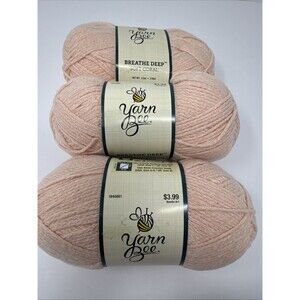 Yarn Bee Yarn Breathe Deep Soft  Coral NEW Lot of 3